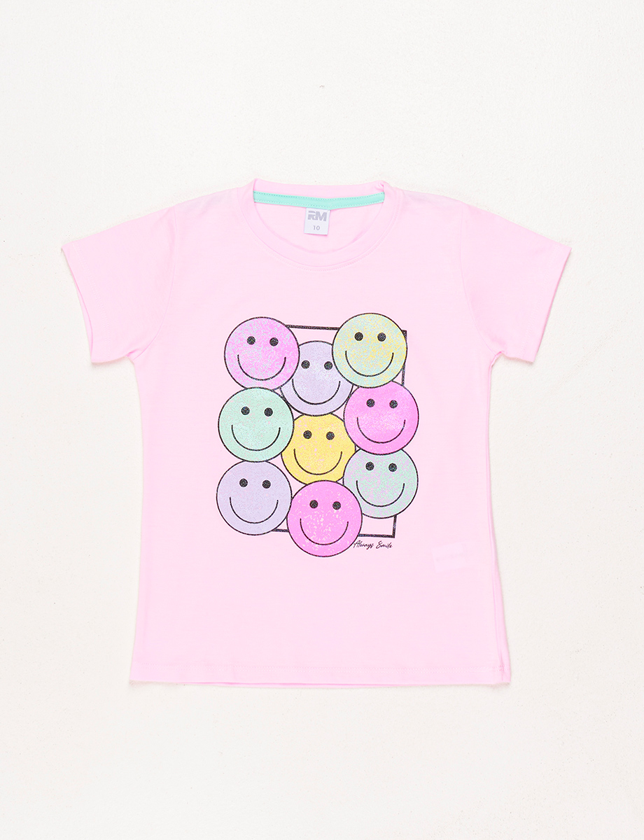 Camiseta Caras Rosado