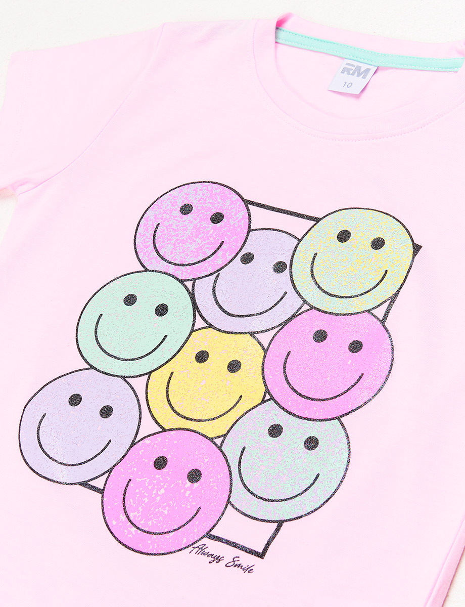 Camiseta Caras Rosado