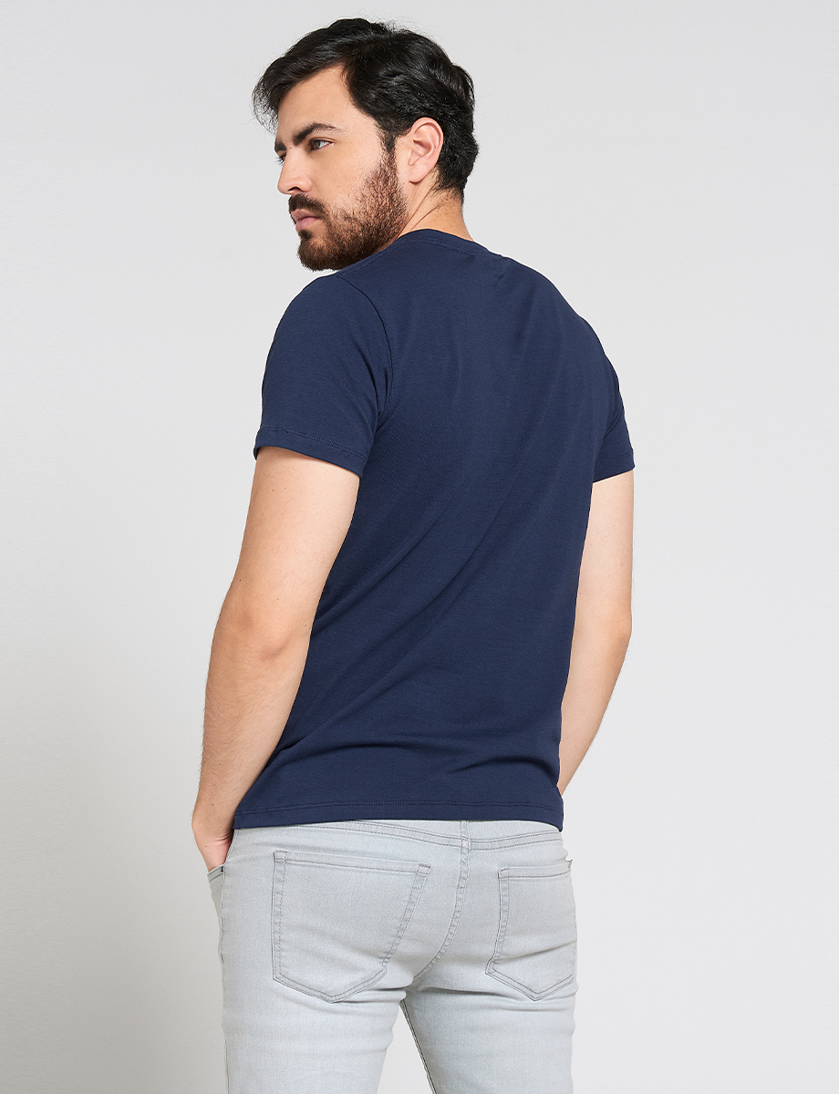 Camiseta Letras azul marino