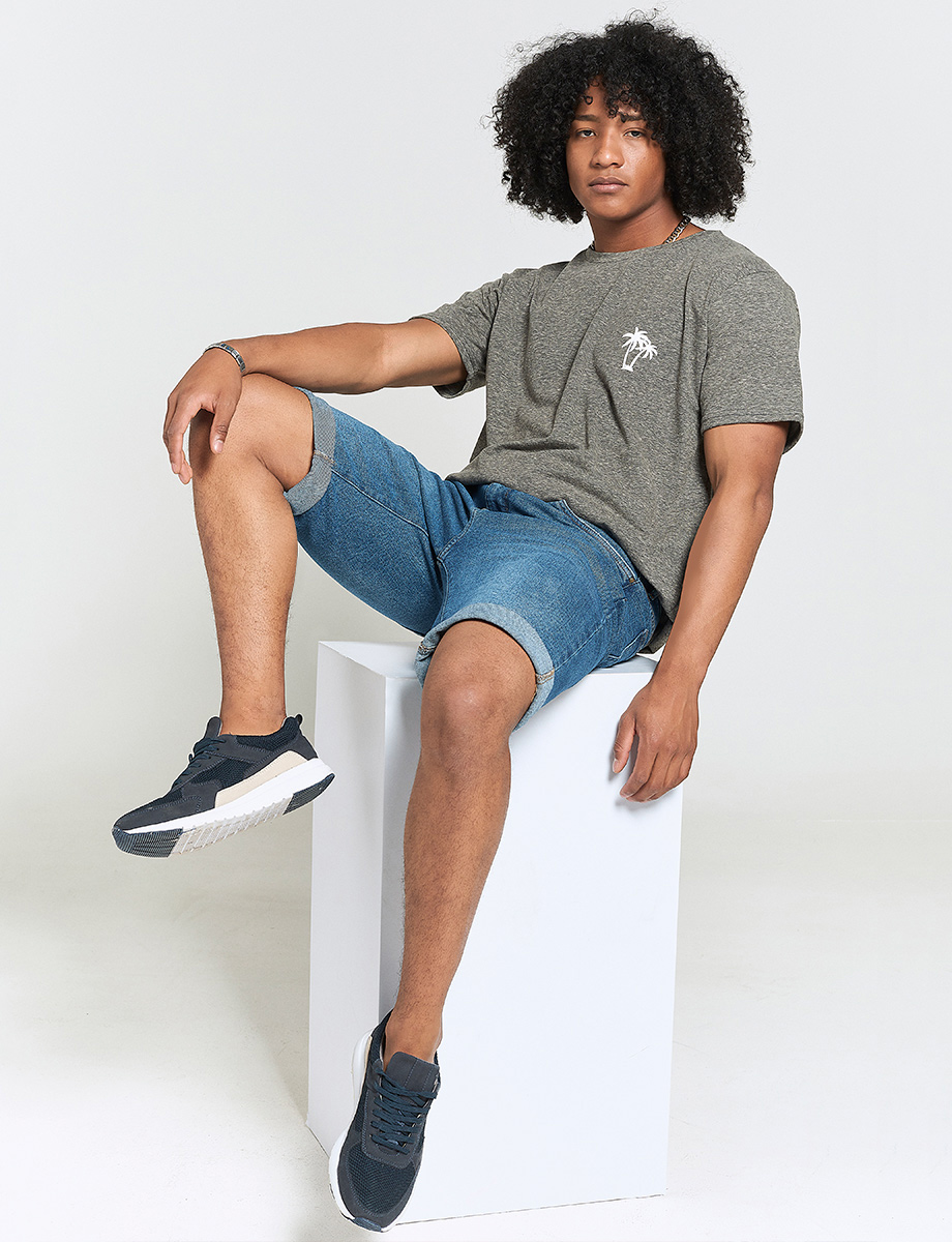 Camiseta Palmeras Gris Oscuro