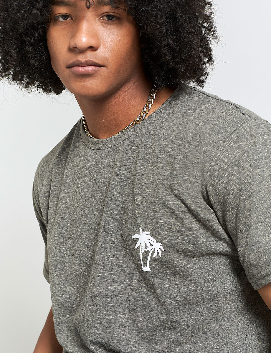Camiseta Palmeras Gris Oscuro