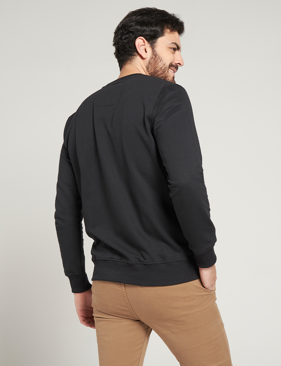 Buzo Estampado Letras Negro