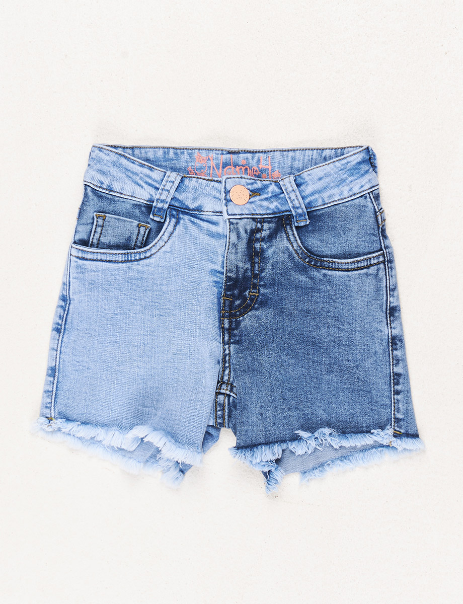 Short esc Denim Bicolor Desflecado