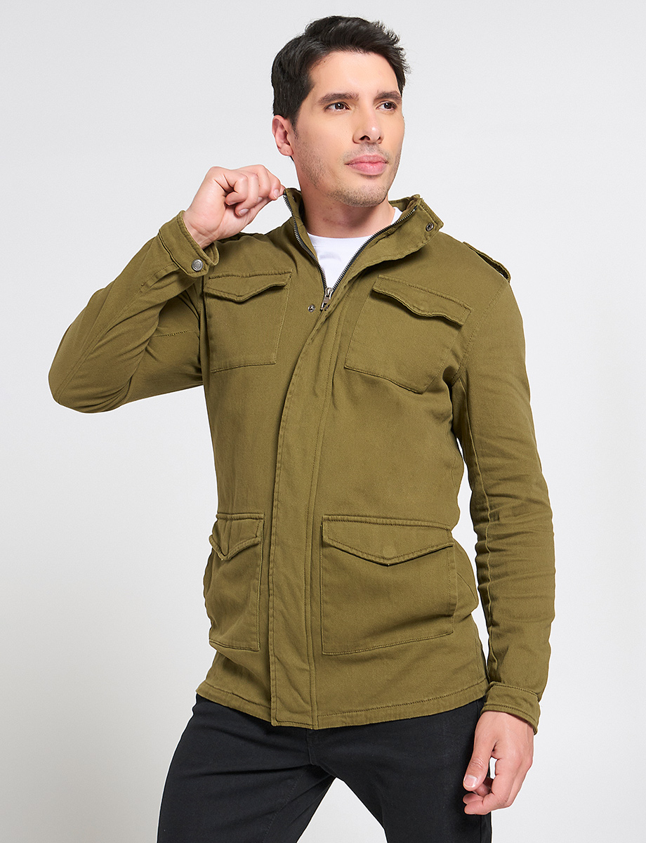 Parka Gabardina Verde Militar