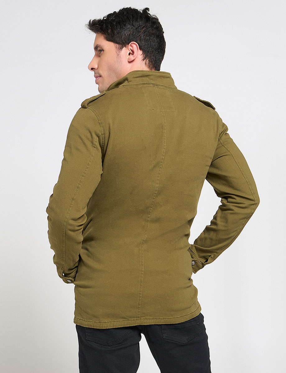 Parka Gabardina Verde Militar