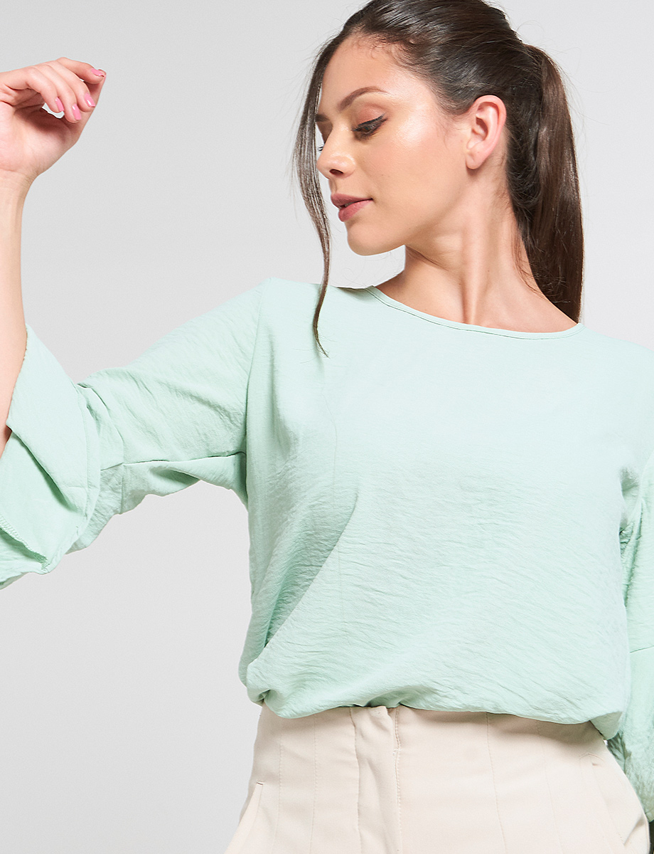 Blusa con Vuelos Verde agua