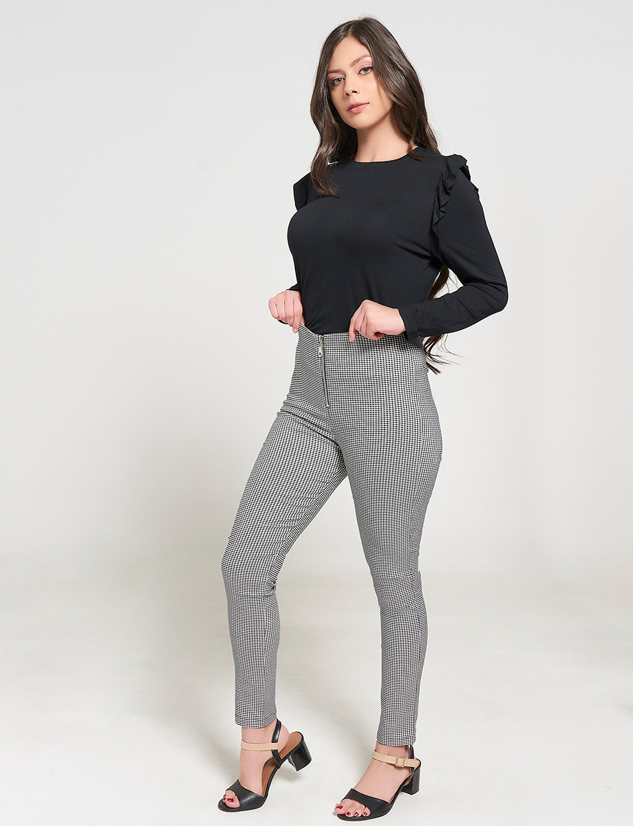 Pantalón a Cuadros con Cierre