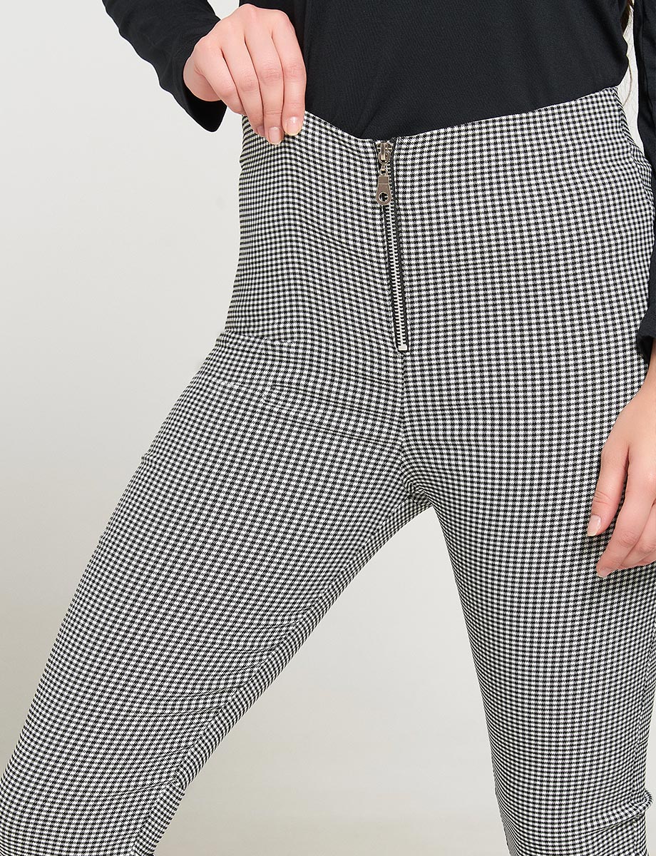 Pantalón a Cuadros con Cierre