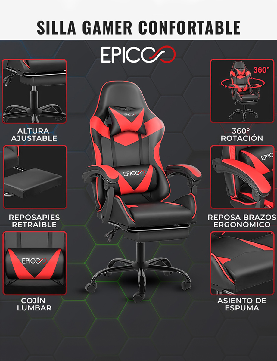 Silla Gamer Roja | Epicco