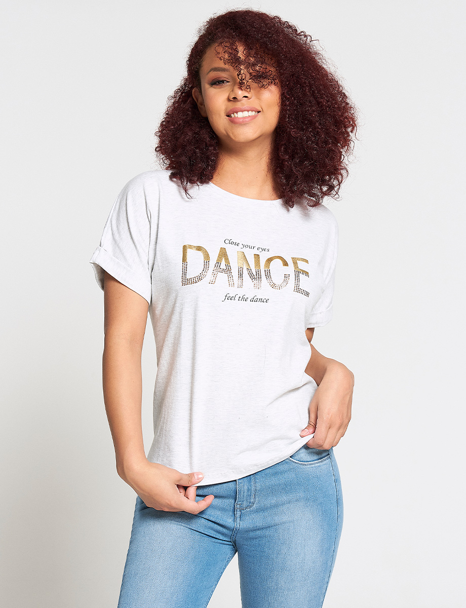 Camiseta Dance Gris Claro