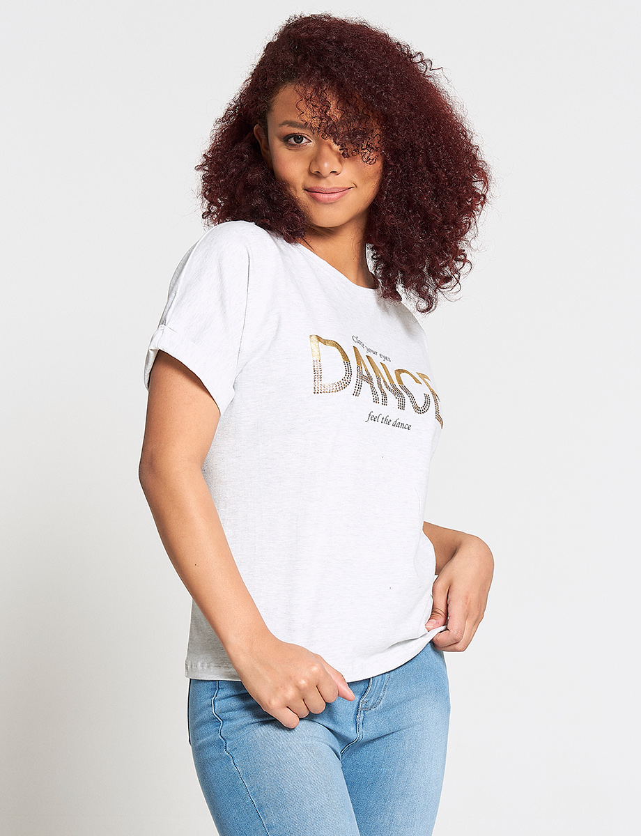 Camiseta Dance Gris Claro