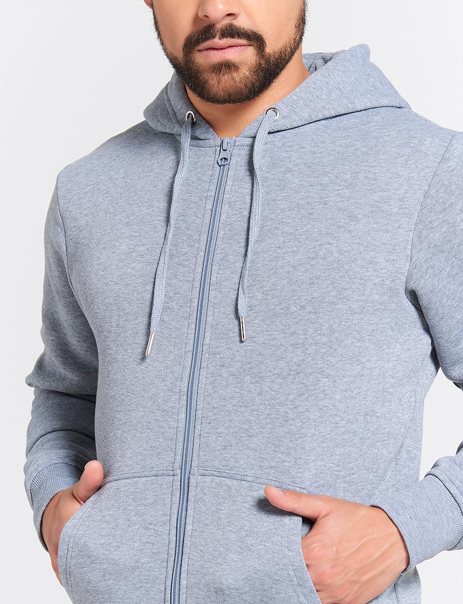 Chompa Básica Gris con Cremallera