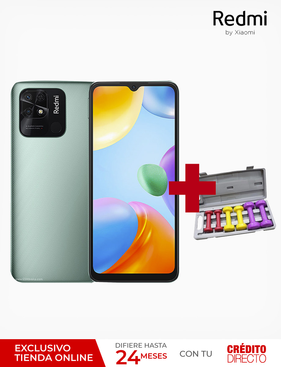 Combo Xiaomi Redmi 10C Verde + Kit 6 Mancuernas