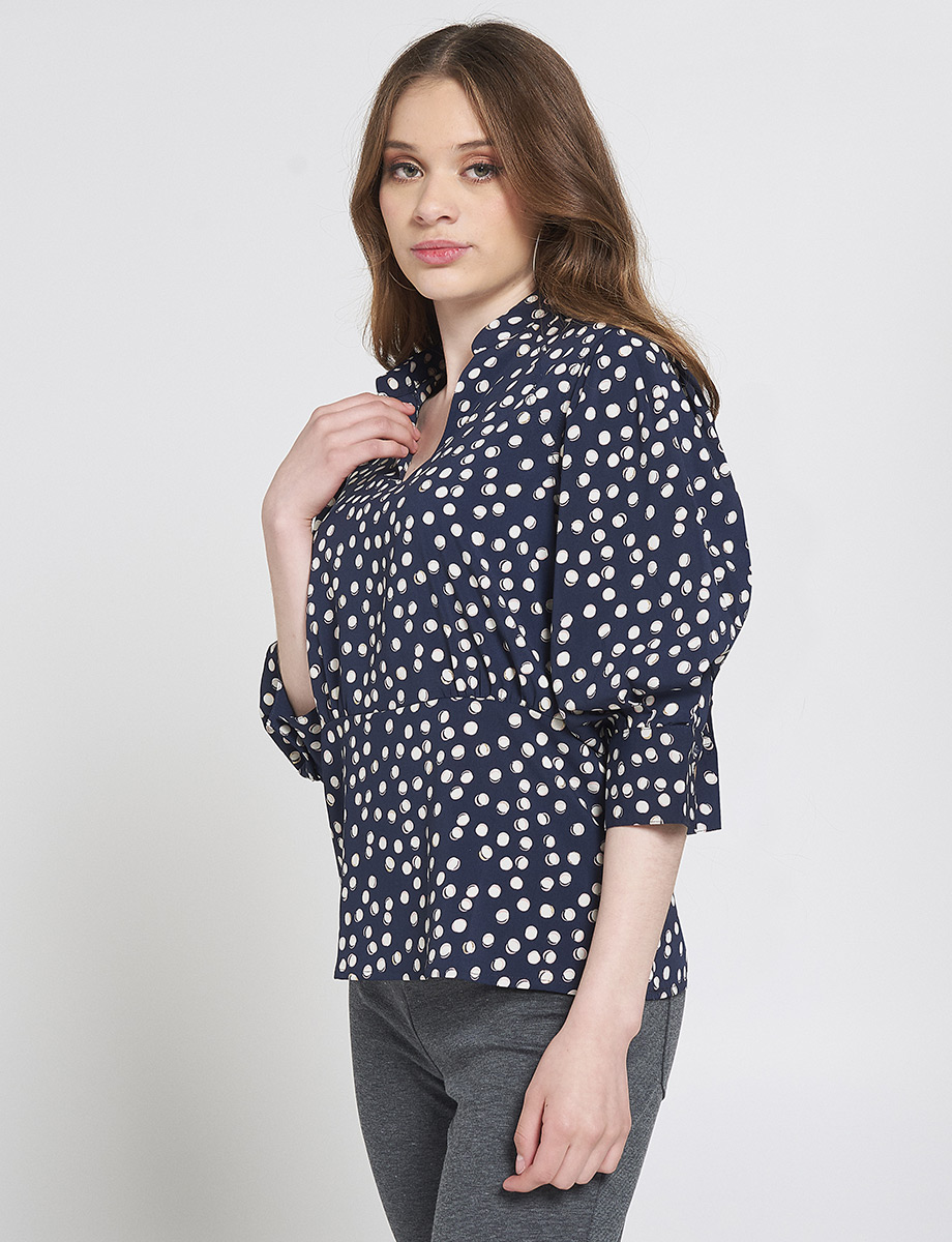 Blusa Puntos Azul marino