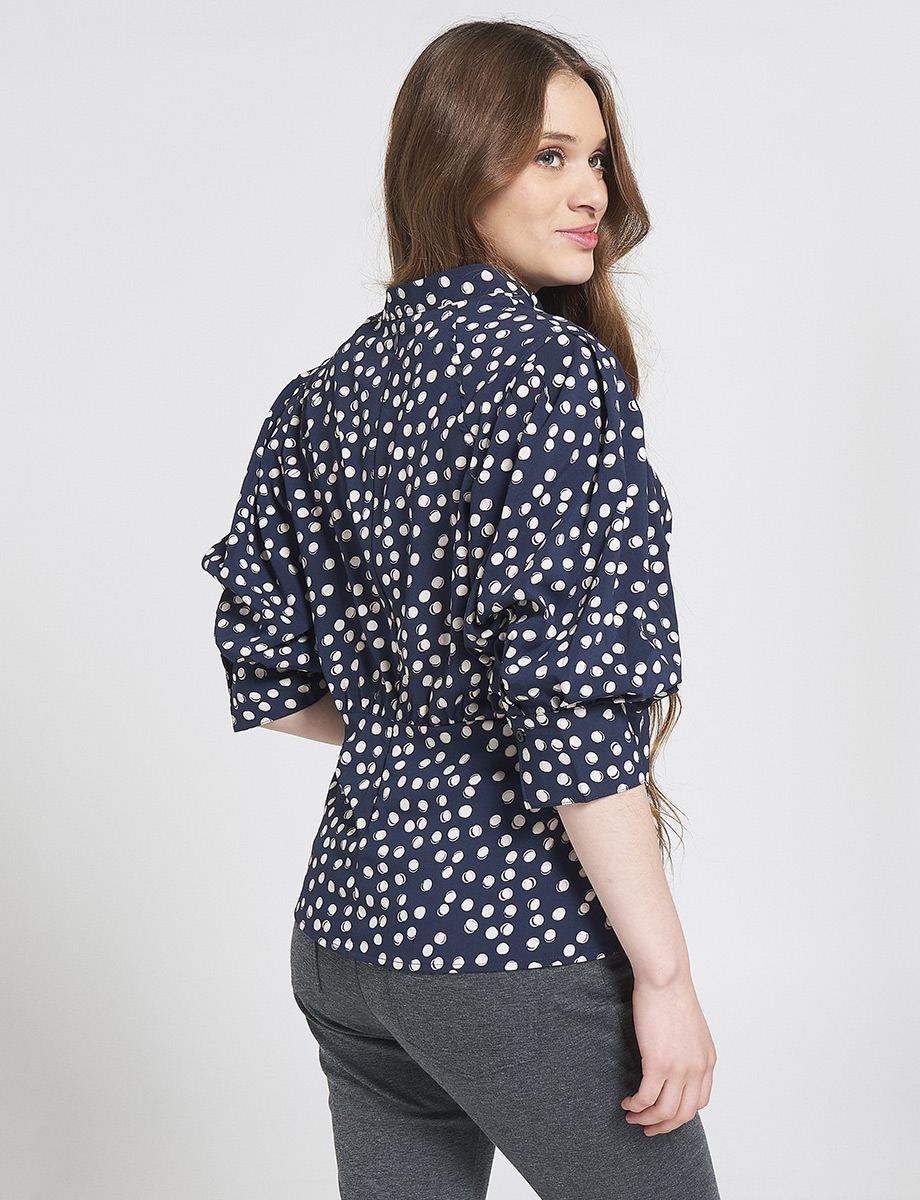 Blusa Puntos Azul marino