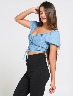 Blusa Crop Denim Unicolor