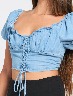 Blusa Crop Denim Unicolor
