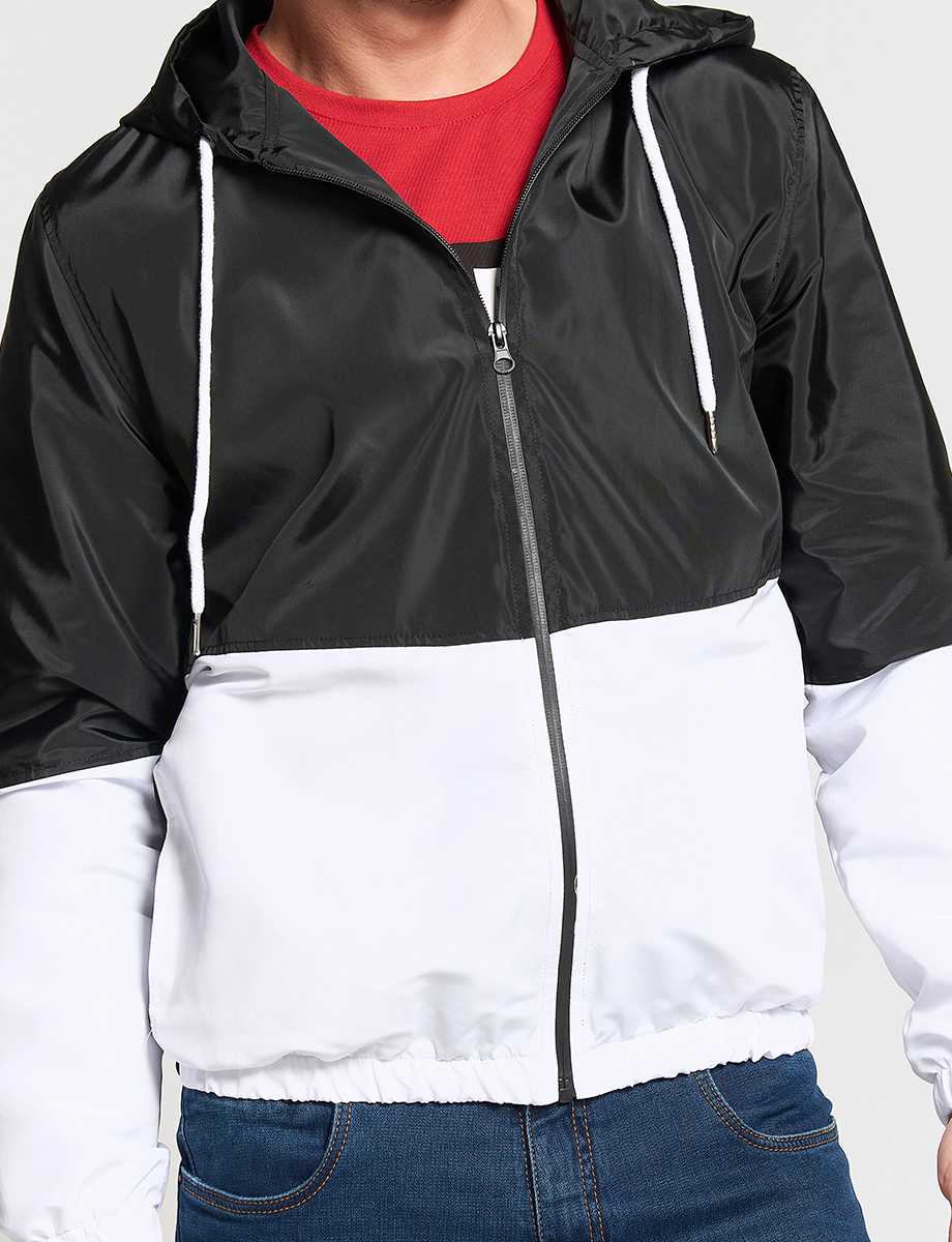Chompa Combinada blanco/negro Nylon