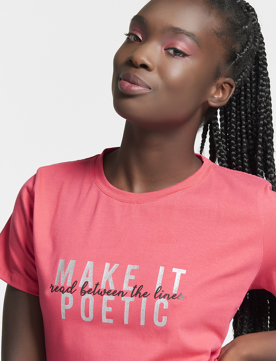 Camiseta Make It Poetic Coral