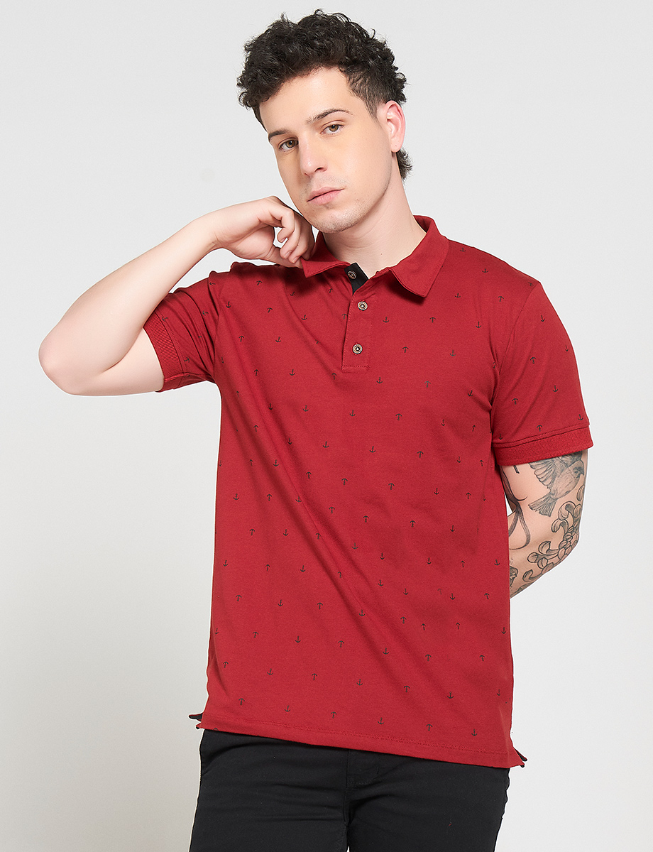 Polo Prints Anclas Vino