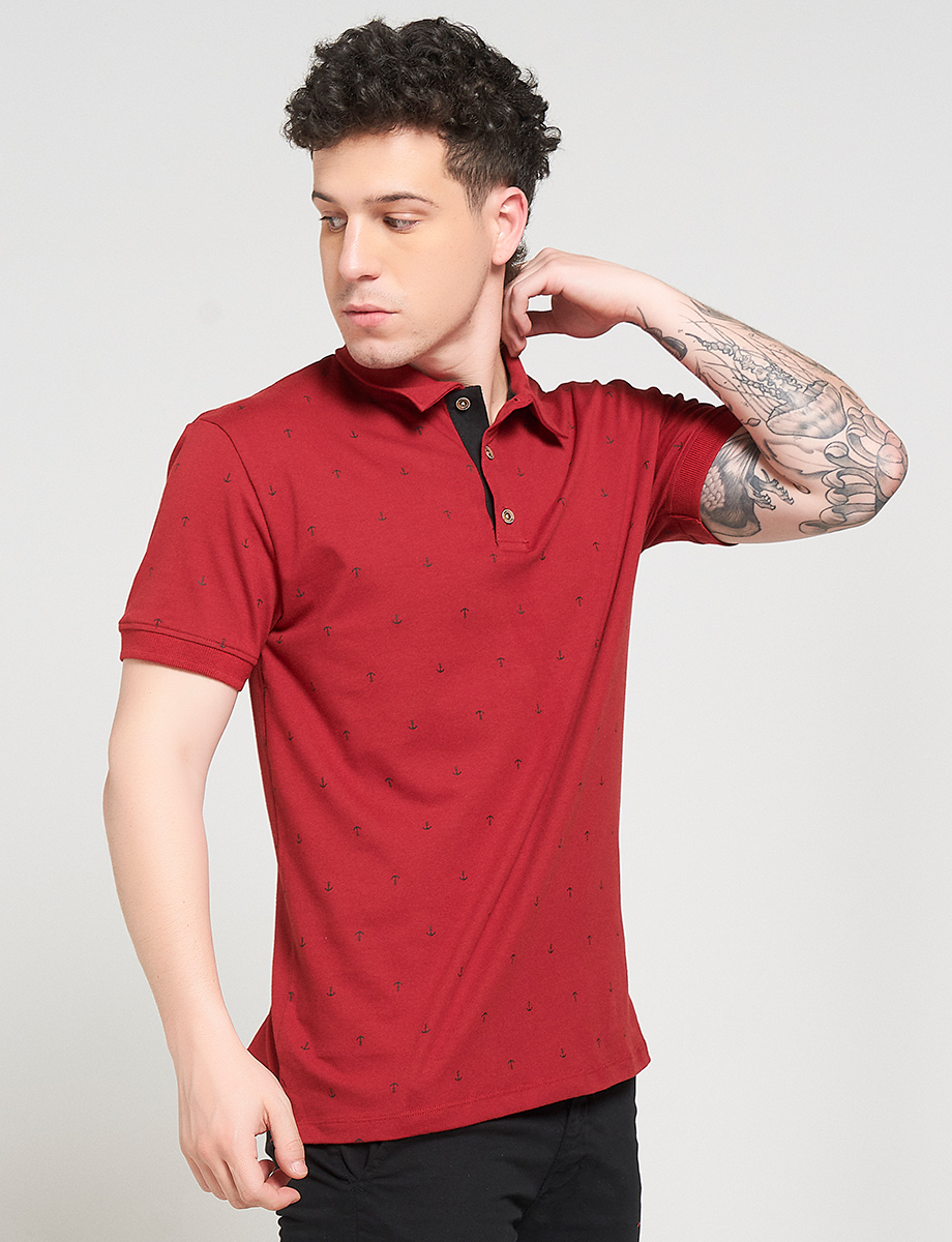Polo Prints Anclas Vino