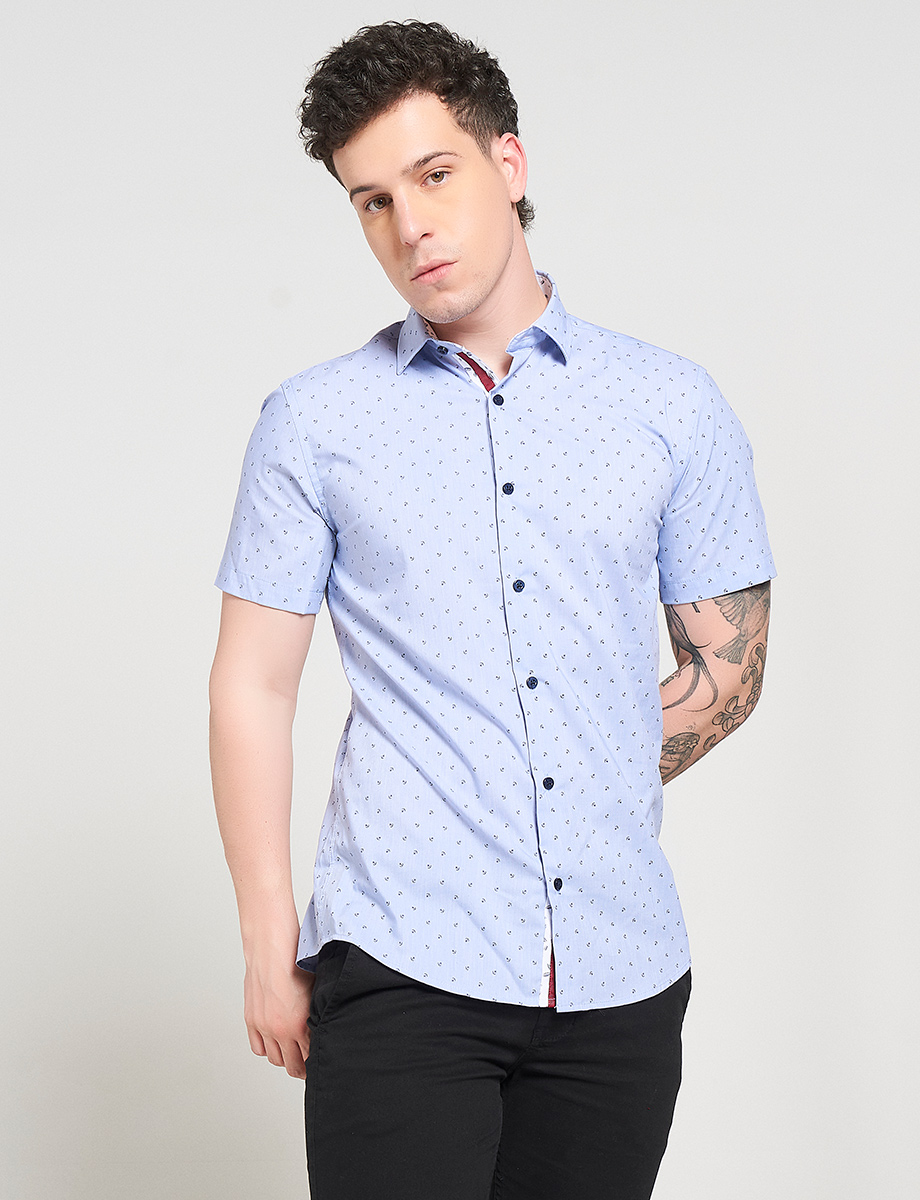 Camisa Prints Anclas Manga Corta