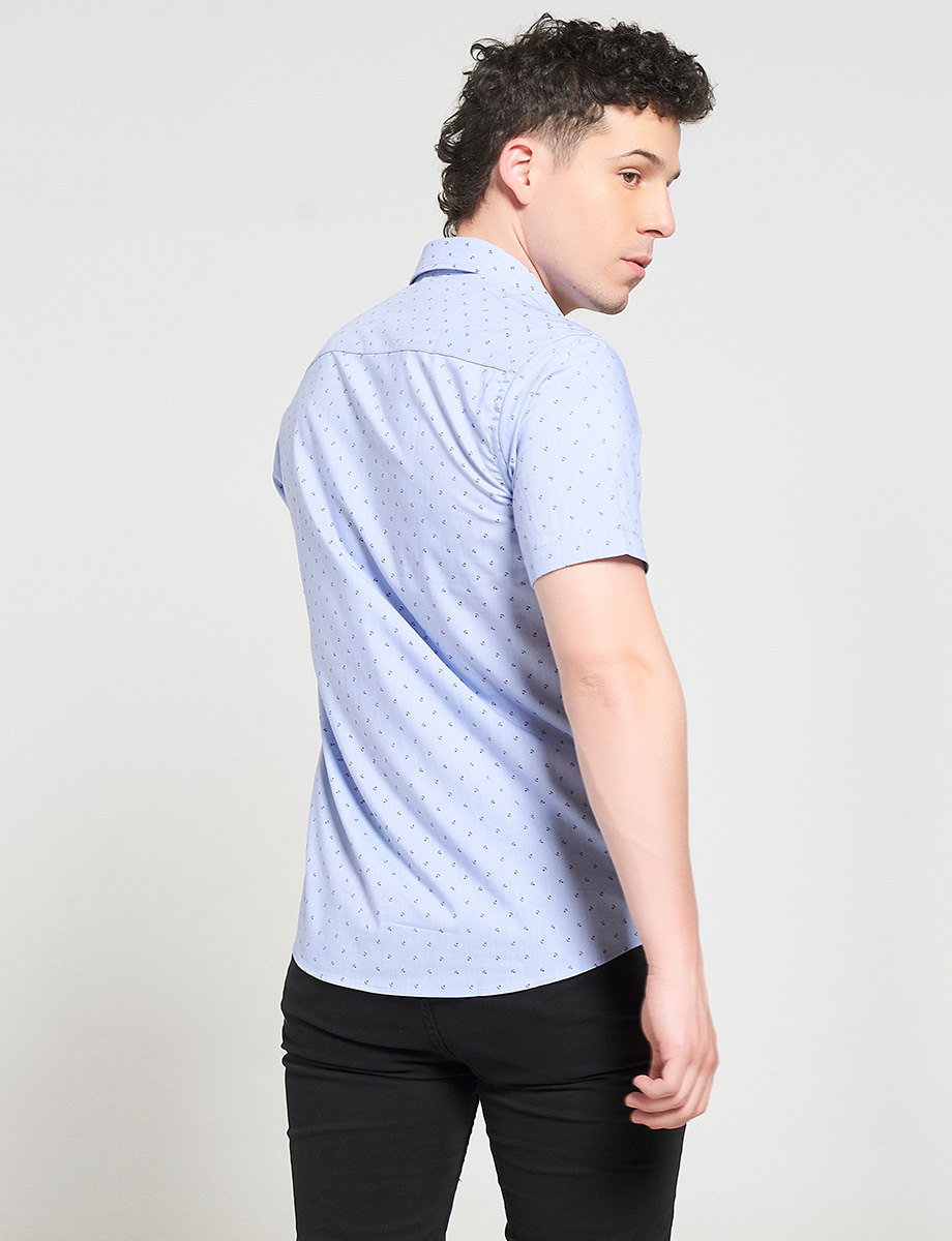 Camisa Prints Anclas Manga Corta