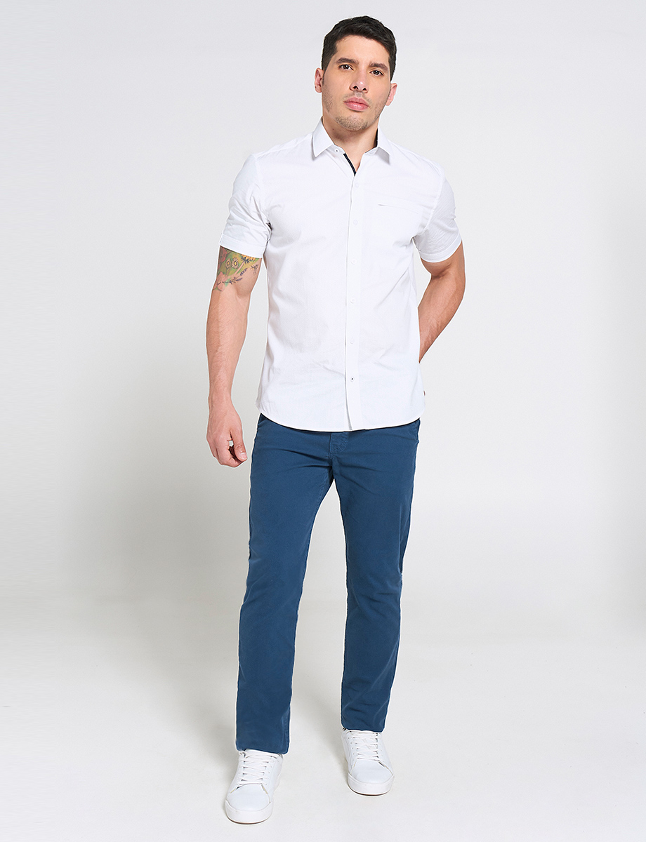 Pantalón Chino Regular Azul Medio