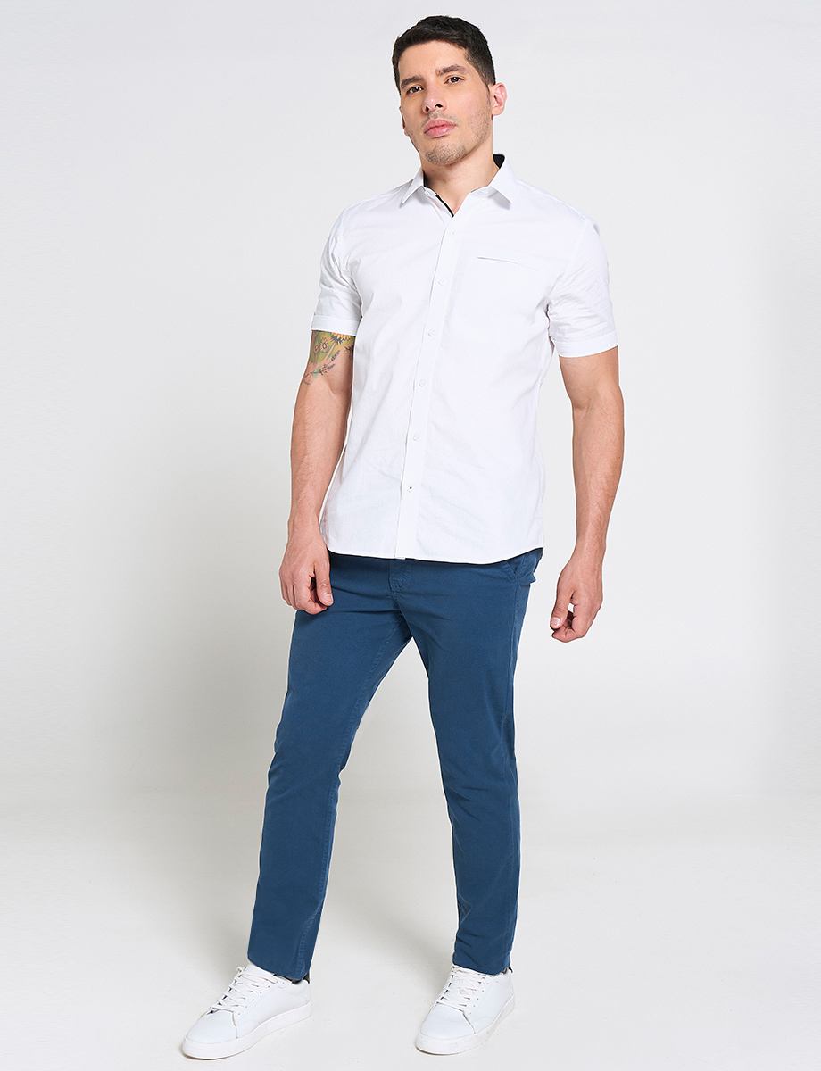 Pantalón Chino Regular Azul Medio