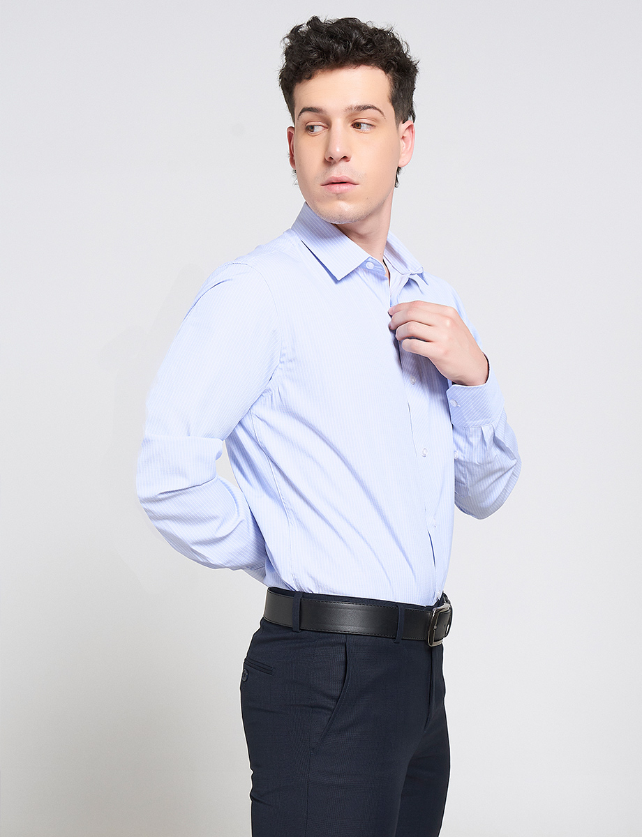 Camisa a Rayas Celeste