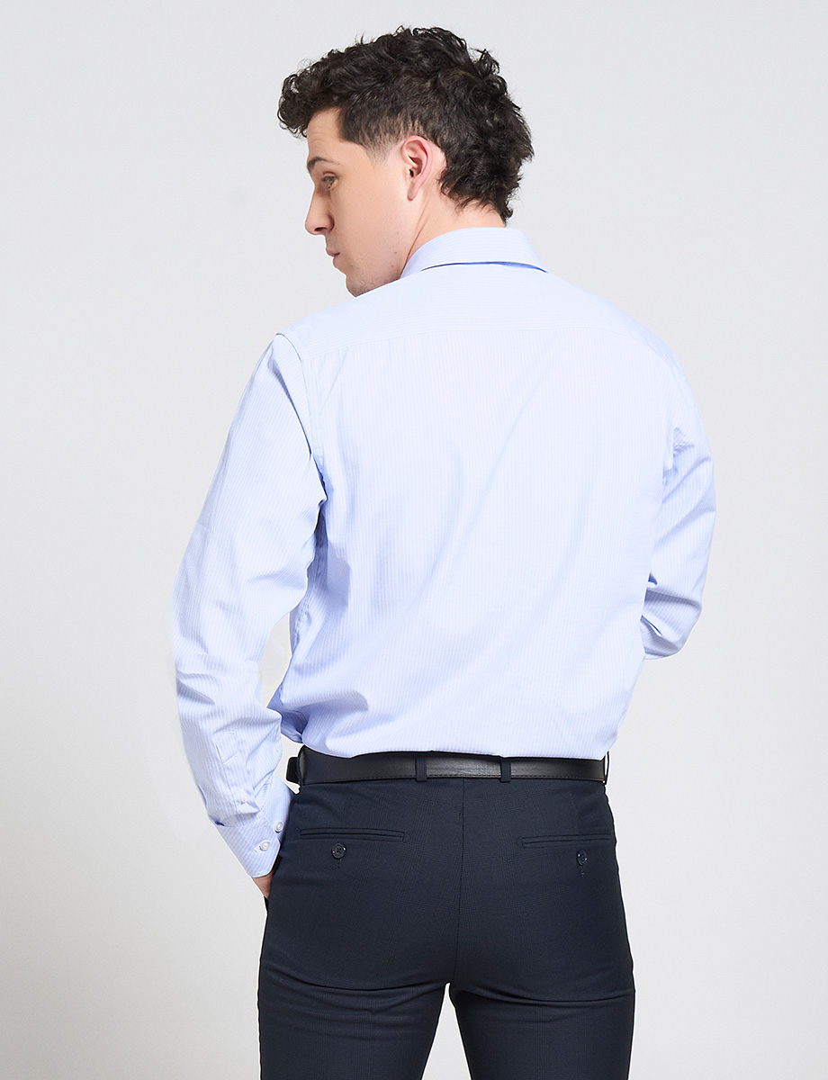 Camisa a Rayas Celeste