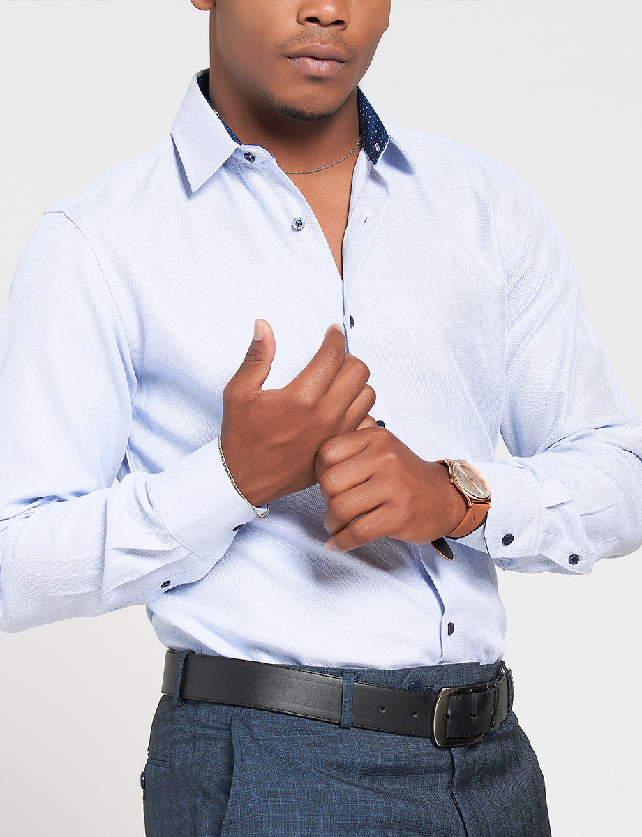 Camisa Clásica Manga Larga Azul claro