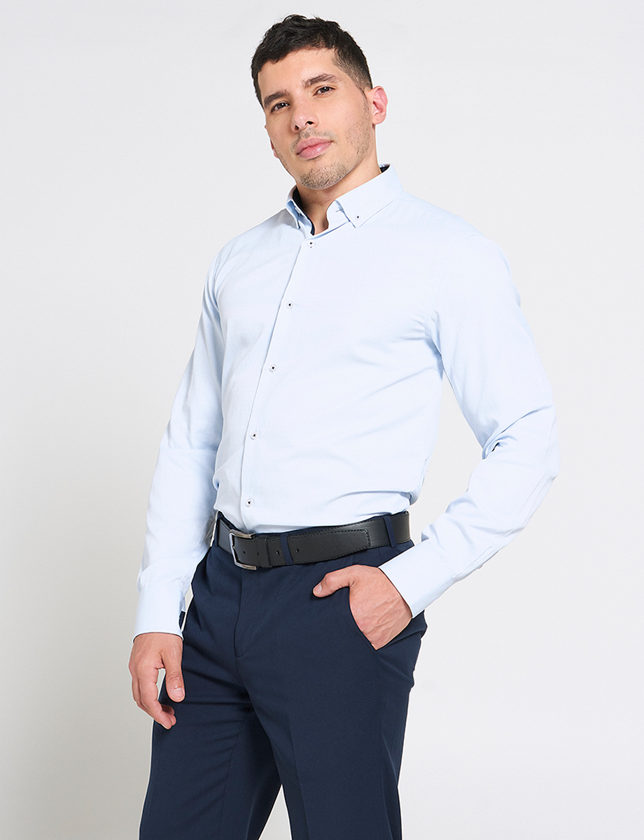 Camisa Celeste Cuello Button Down