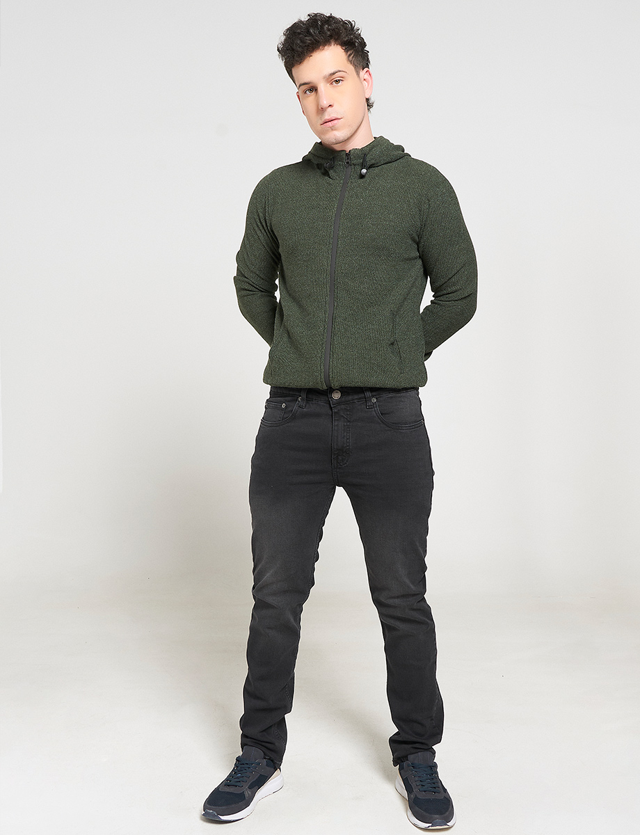 Jean Slim con Desgastes Negro