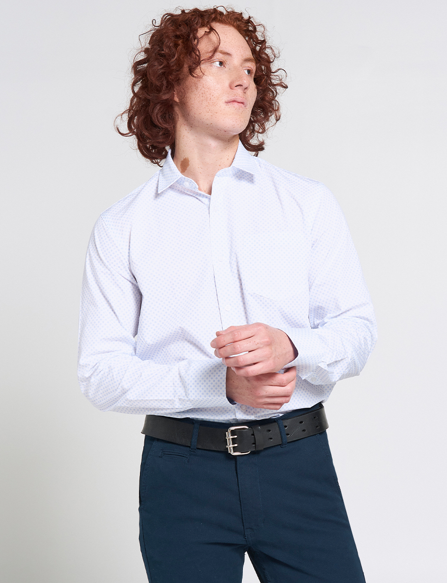 Camisa Regular Puntos Manga Larga