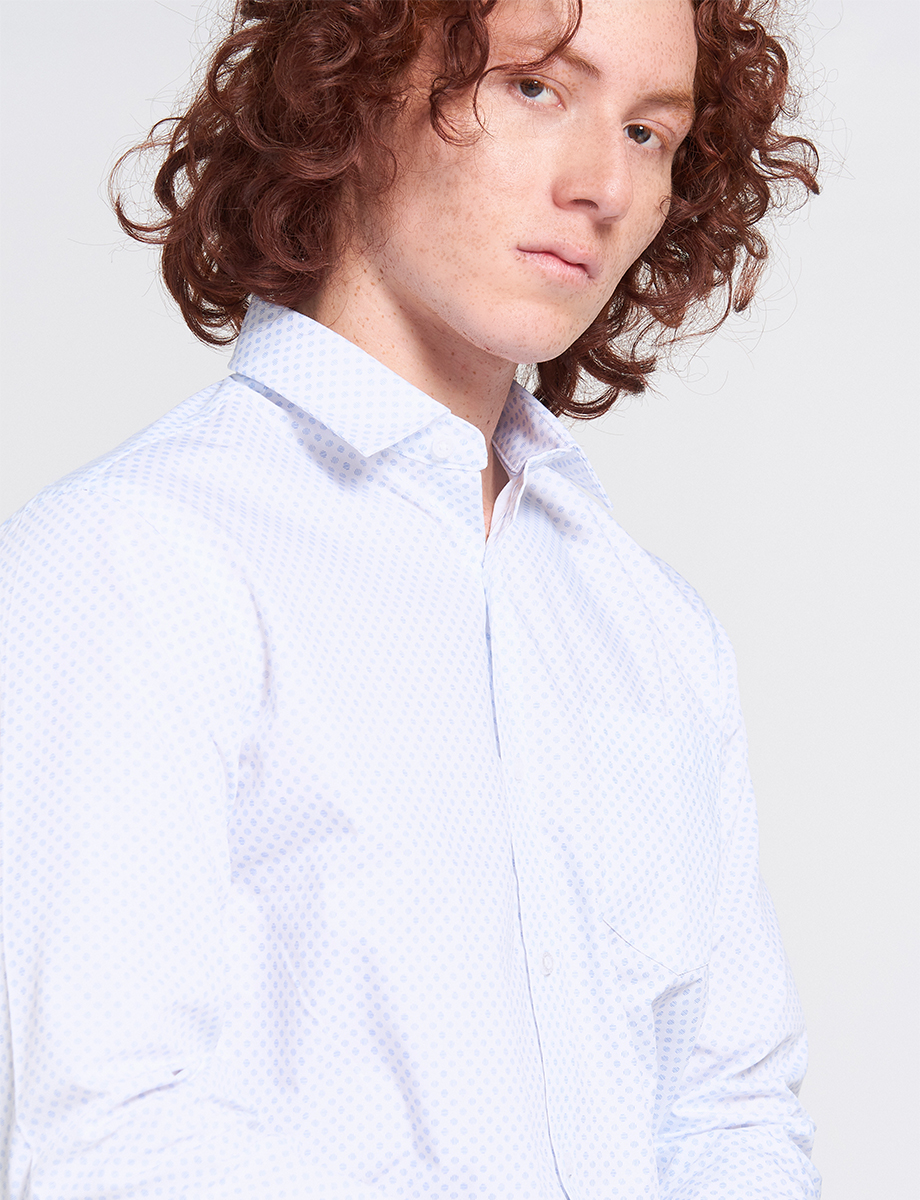 Camisa Regular Puntos Manga Larga