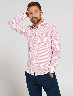 Camisa a Rayas Blanco/Rosado