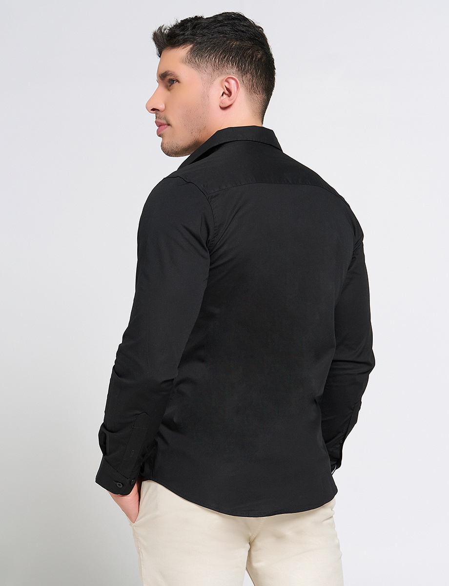 Camisa Llana con Bolsillo