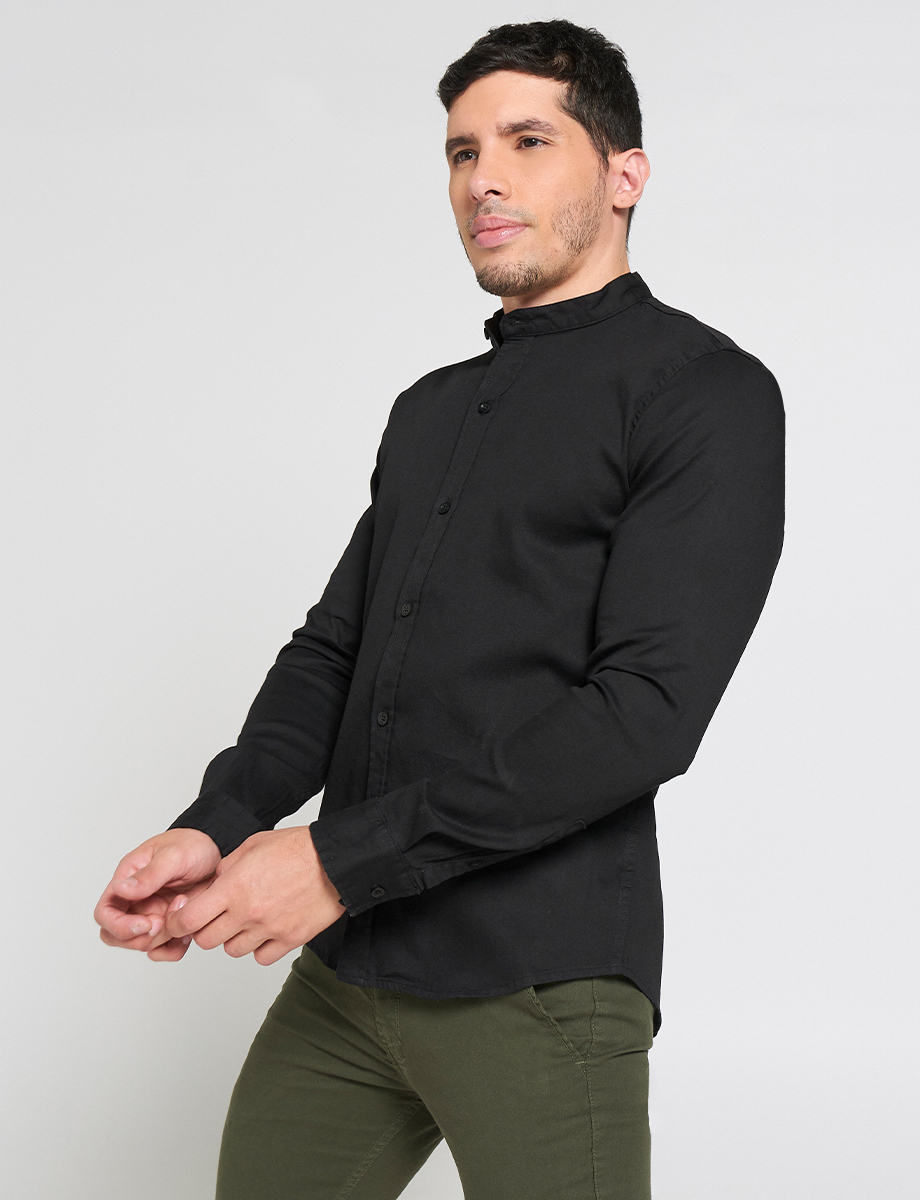 Camisa Cuello Mao Manga Larga