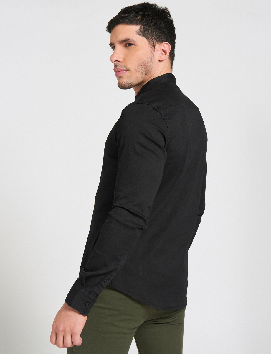 Camisa Cuello Mao Manga Larga