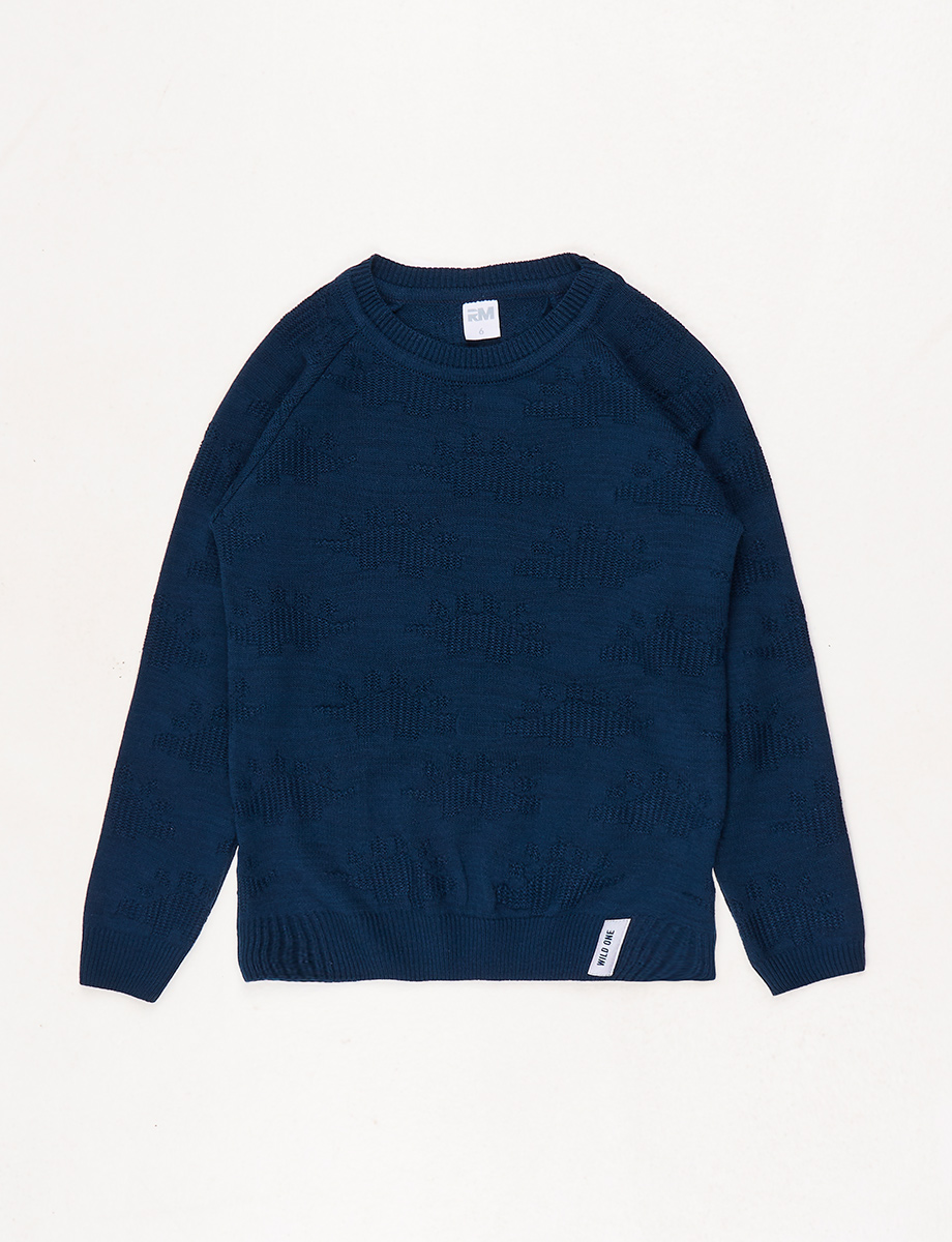 Sweater con Textura Azul marino