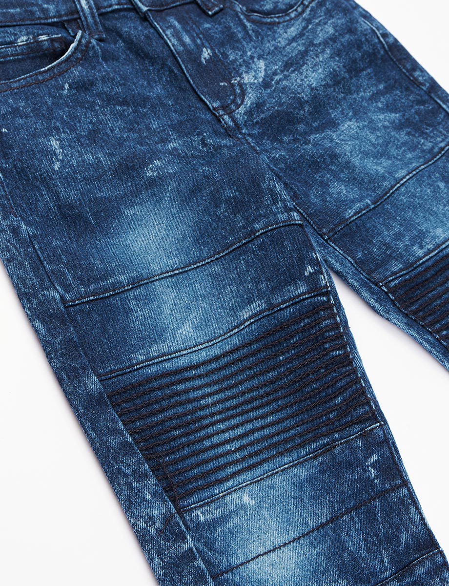 Jean Tie-dye con Desgaste de color