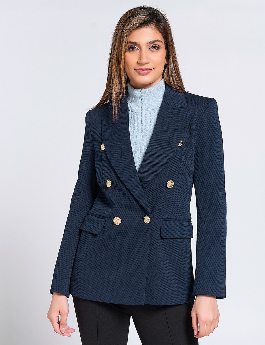 Blazer Largo Unicolor con Botones