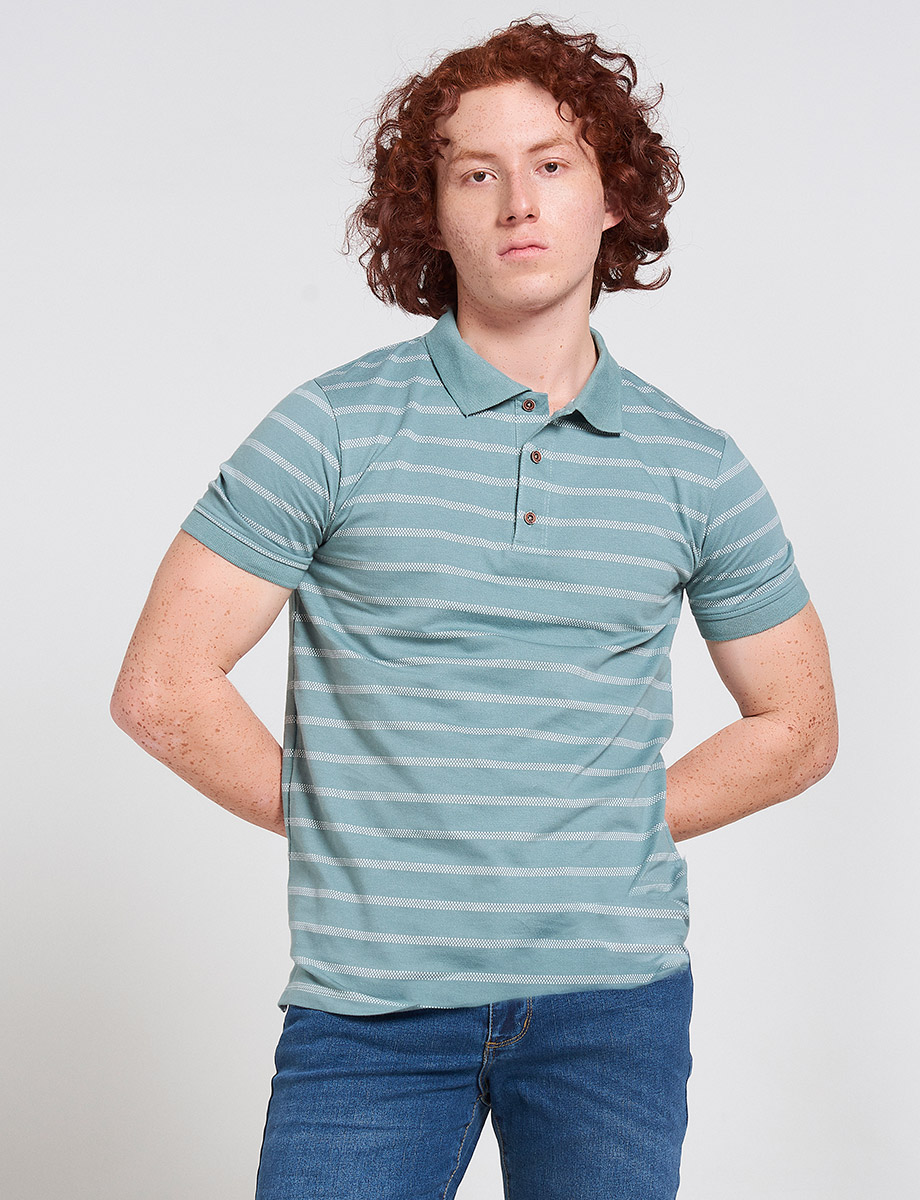 Polo Rayas Verde