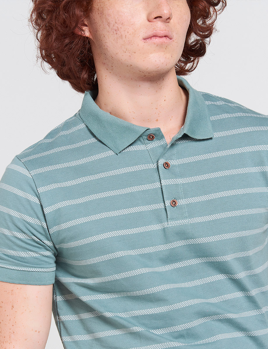 Polo Rayas Verde