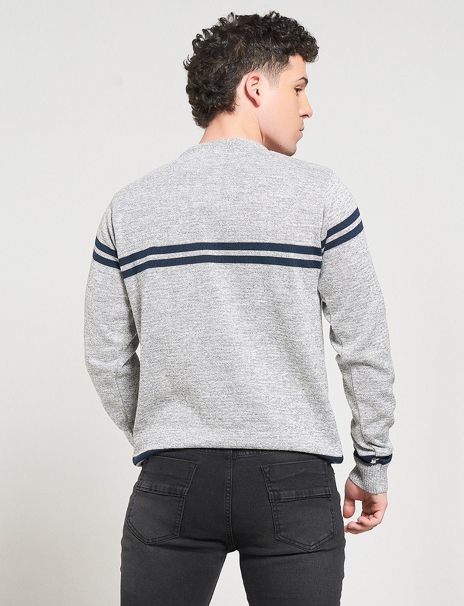 Sweater con Líneas Gris
