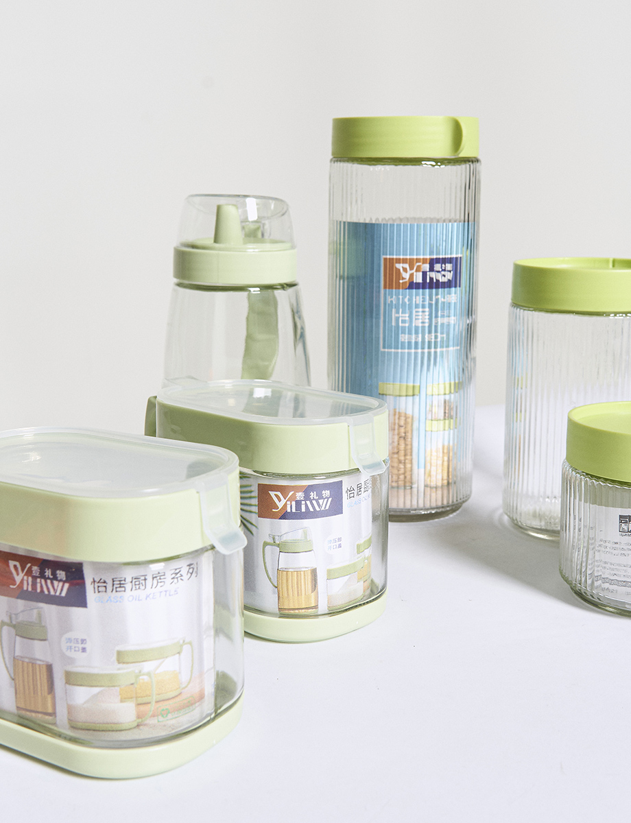 Set de 3 Latas + 3 Jaras Vidrio Transparente