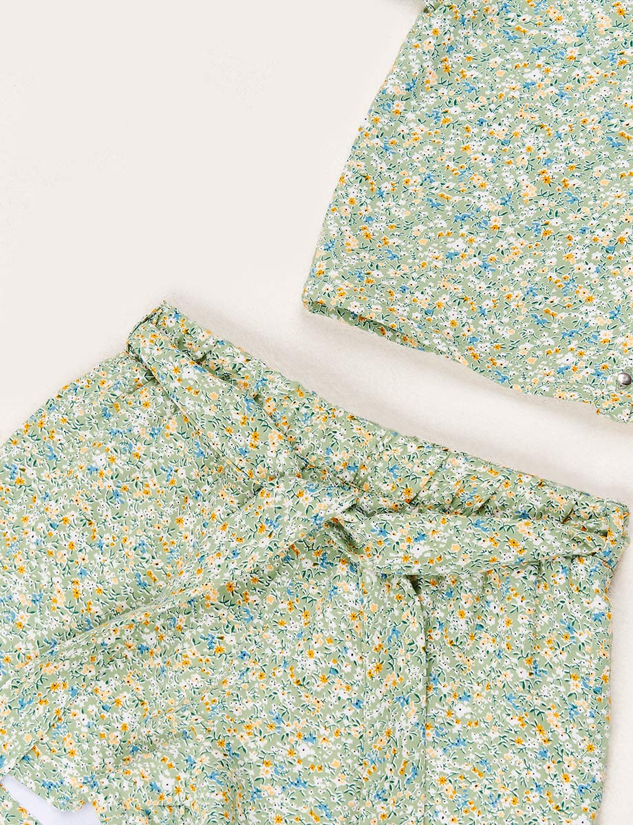 Conjunto Blusa + Short Estampado Flores