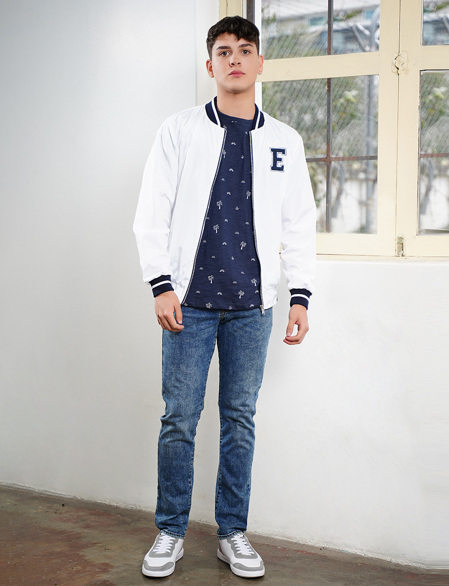 Chompa Bomber Blanca