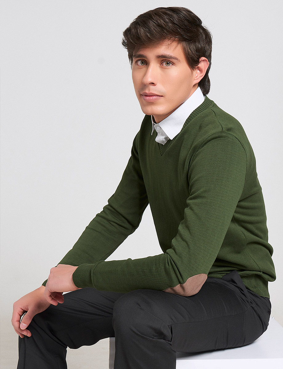 Sweater Unicolor con Coderas